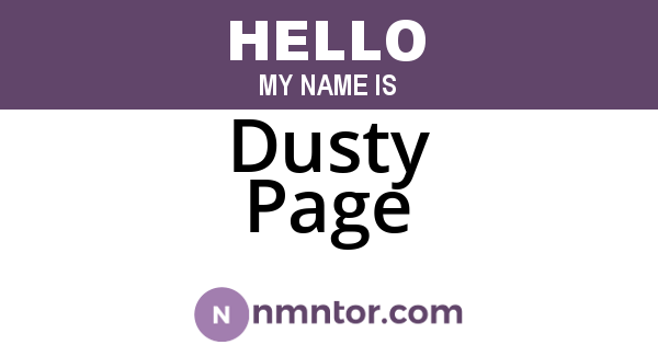 Dusty Page