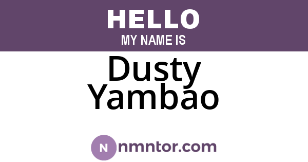 Dusty Yambao
