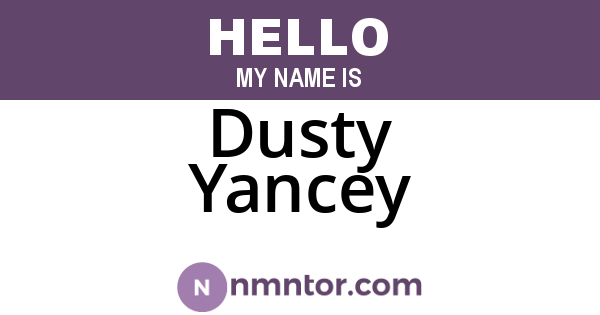 Dusty Yancey