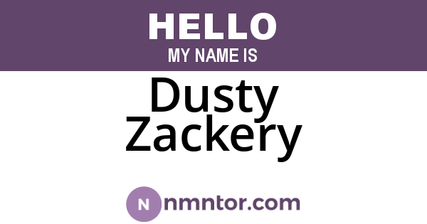 Dusty Zackery