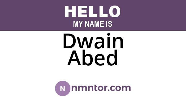Dwain Abed