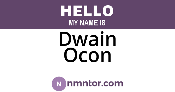 Dwain Ocon