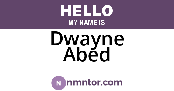 Dwayne Abed