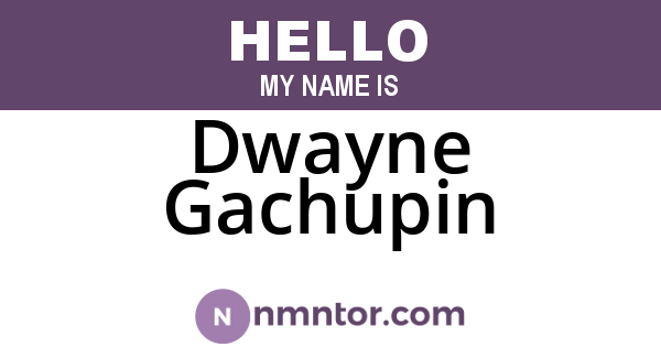 Dwayne Gachupin
