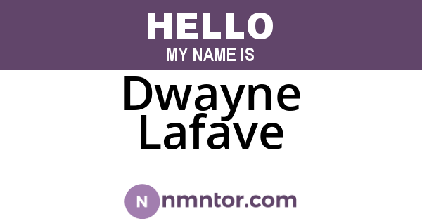 Dwayne Lafave