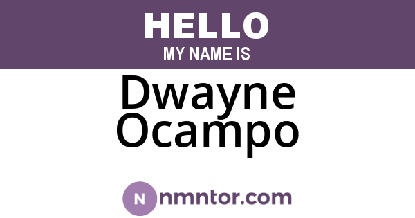 Dwayne Ocampo