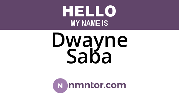 Dwayne Saba