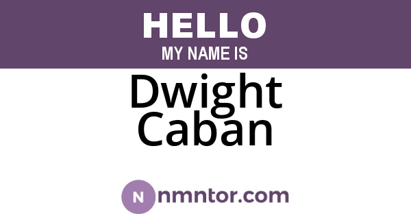 Dwight Caban