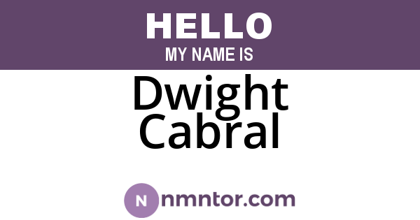 Dwight Cabral