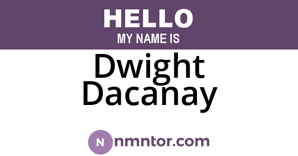 Dwight Dacanay