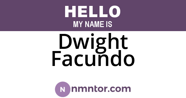 Dwight Facundo