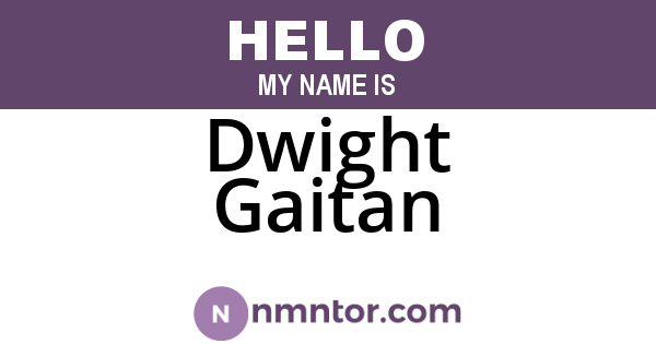 Dwight Gaitan