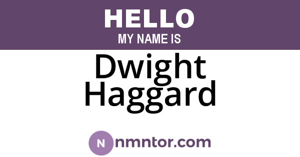 Dwight Haggard
