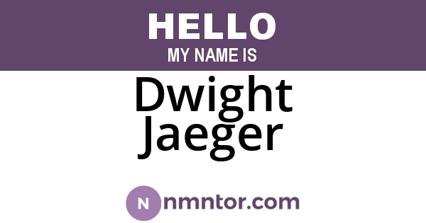 Dwight Jaeger