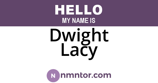 Dwight Lacy