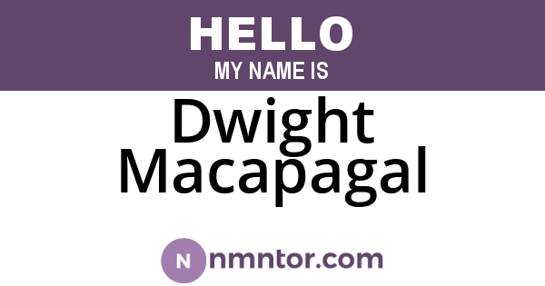 Dwight Macapagal