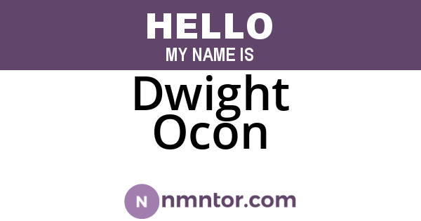 Dwight Ocon