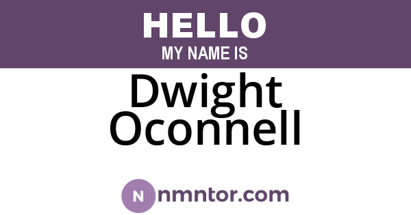 Dwight Oconnell