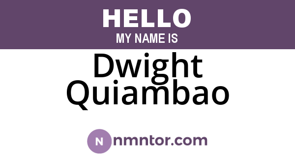 Dwight Quiambao