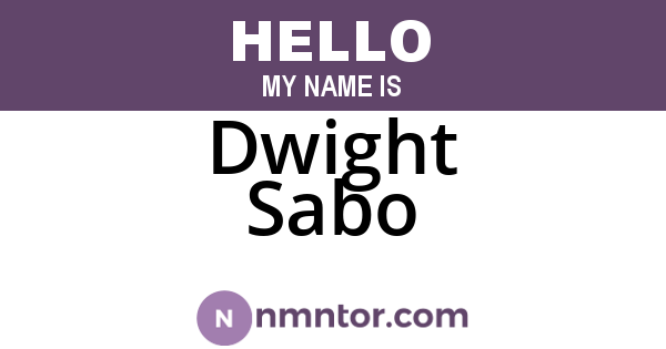 Dwight Sabo