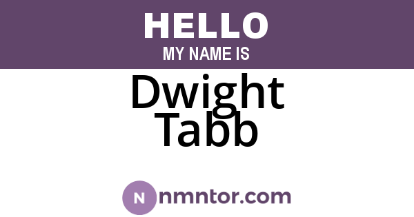 Dwight Tabb