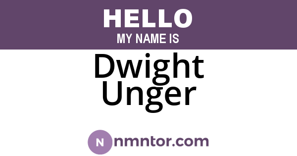 Dwight Unger