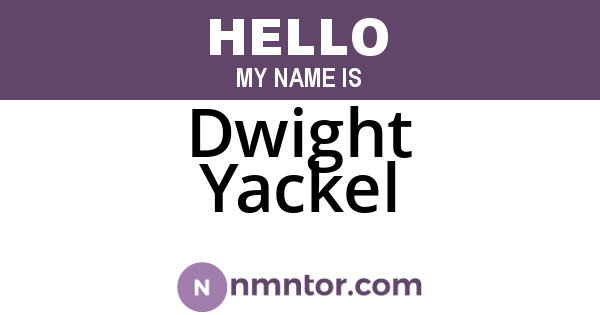 Dwight Yackel