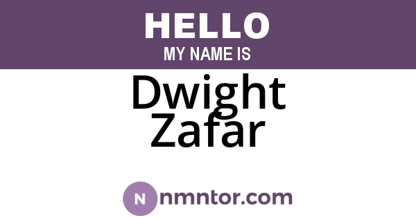 Dwight Zafar