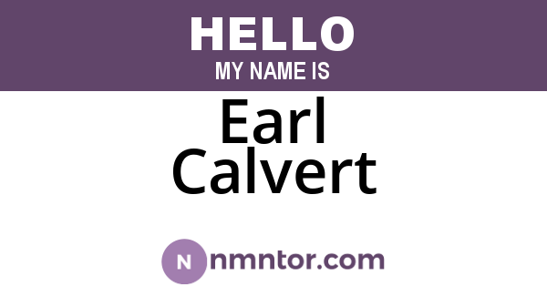 Earl Calvert