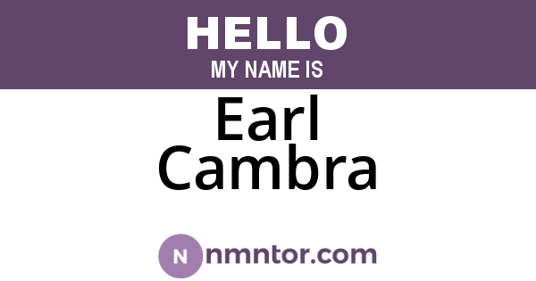 Earl Cambra