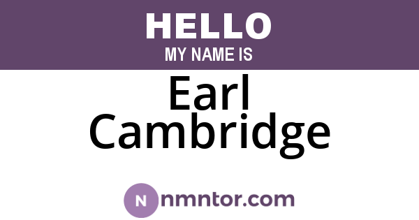 Earl Cambridge
