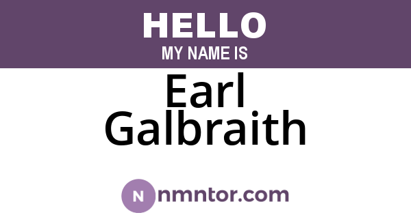 Earl Galbraith