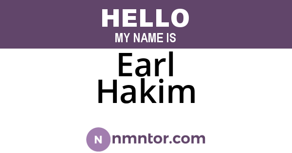 Earl Hakim