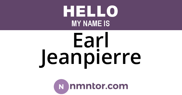 Earl Jeanpierre
