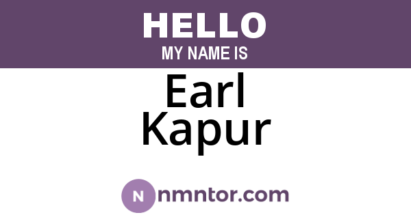 Earl Kapur