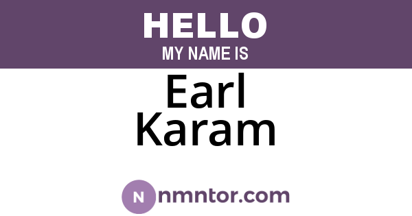 Earl Karam