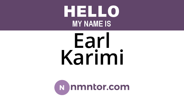 Earl Karimi