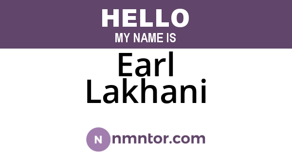 Earl Lakhani