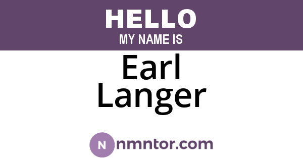 Earl Langer