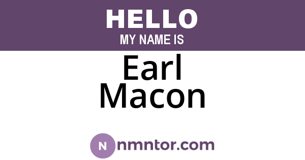 Earl Macon