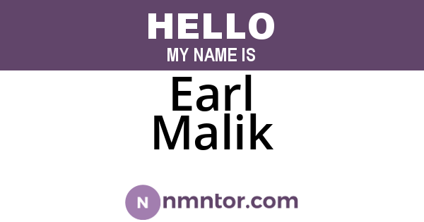 Earl Malik
