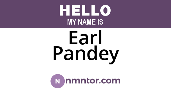 Earl Pandey