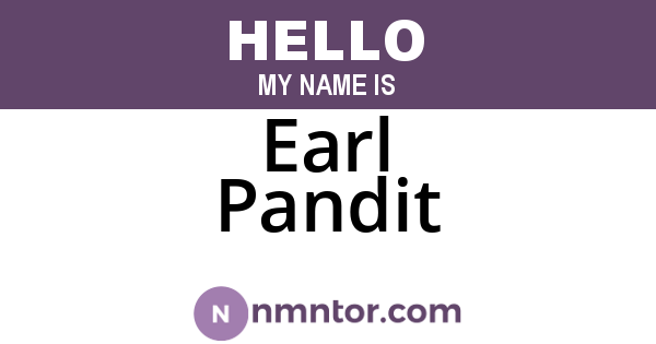 Earl Pandit