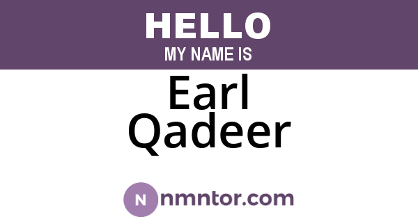 Earl Qadeer