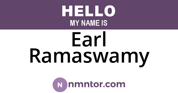 Earl Ramaswamy