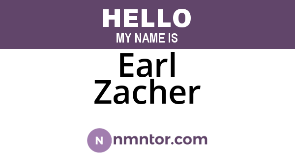 Earl Zacher