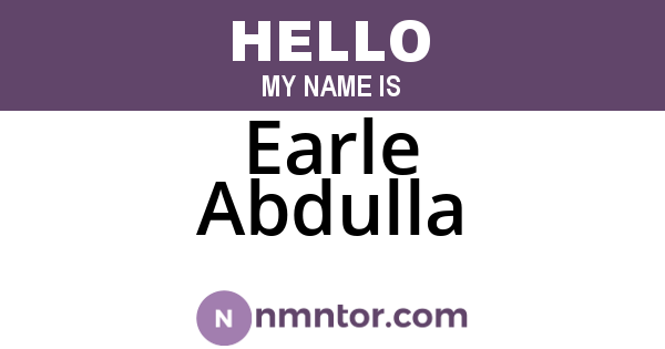 Earle Abdulla