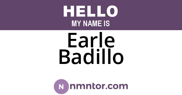 Earle Badillo
