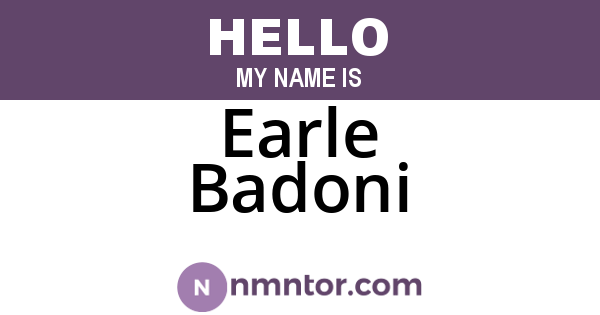 Earle Badoni