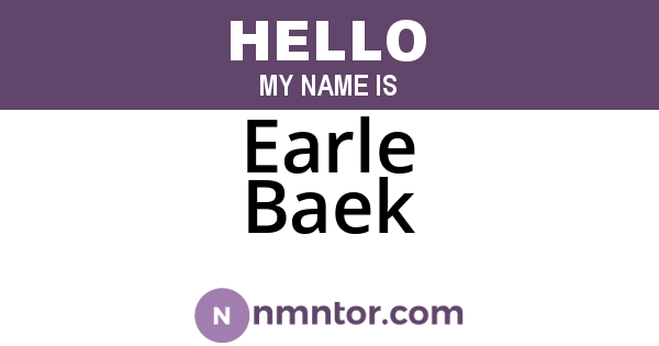 Earle Baek